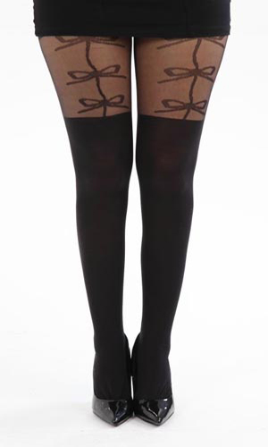 Pamela Mann 3 Big Bow Suspender Tights