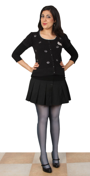 Pretty Polly BackSeam Tights with Bows-Plus Size