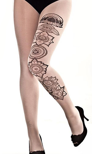 Zohara Tights with Large Tattoo